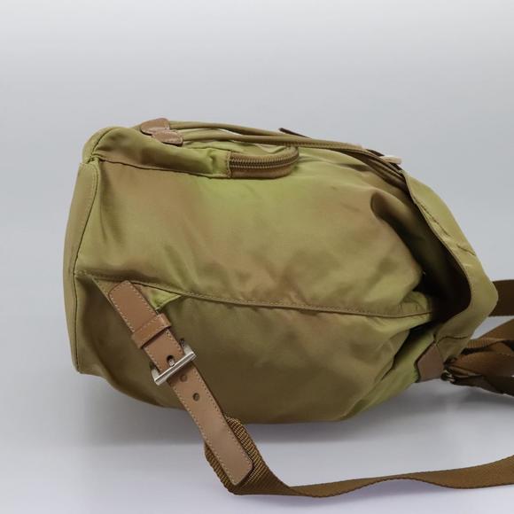 PRADA Backpack Nylon Beige Brown Silver Auth bs22981 - Picture 4 of 16